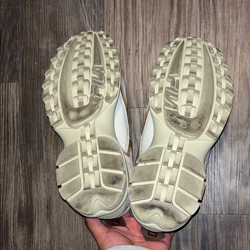 Fila Chunky White And Orange Athletic Shoes View 6